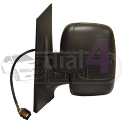 FIAT SCUDO 2007> Door Mirror Electric Heated Manual Fold Type With Single Glass & Black Cover  Left