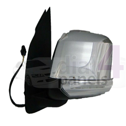 NISSAN NAVARA 2006-2010 Door Mirror Electric Heated Type - With Repeater Lamp - No Kerb Lamp - Chrome Cover  Left