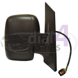 FIAT SCUDO 2007> Door Mirror Electric Heated Manual Fold Type With Single Glass & Black Cover  Right